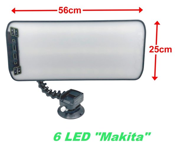 PDR Lampe 6 LED, Makita-Anschluß 56X25 cm